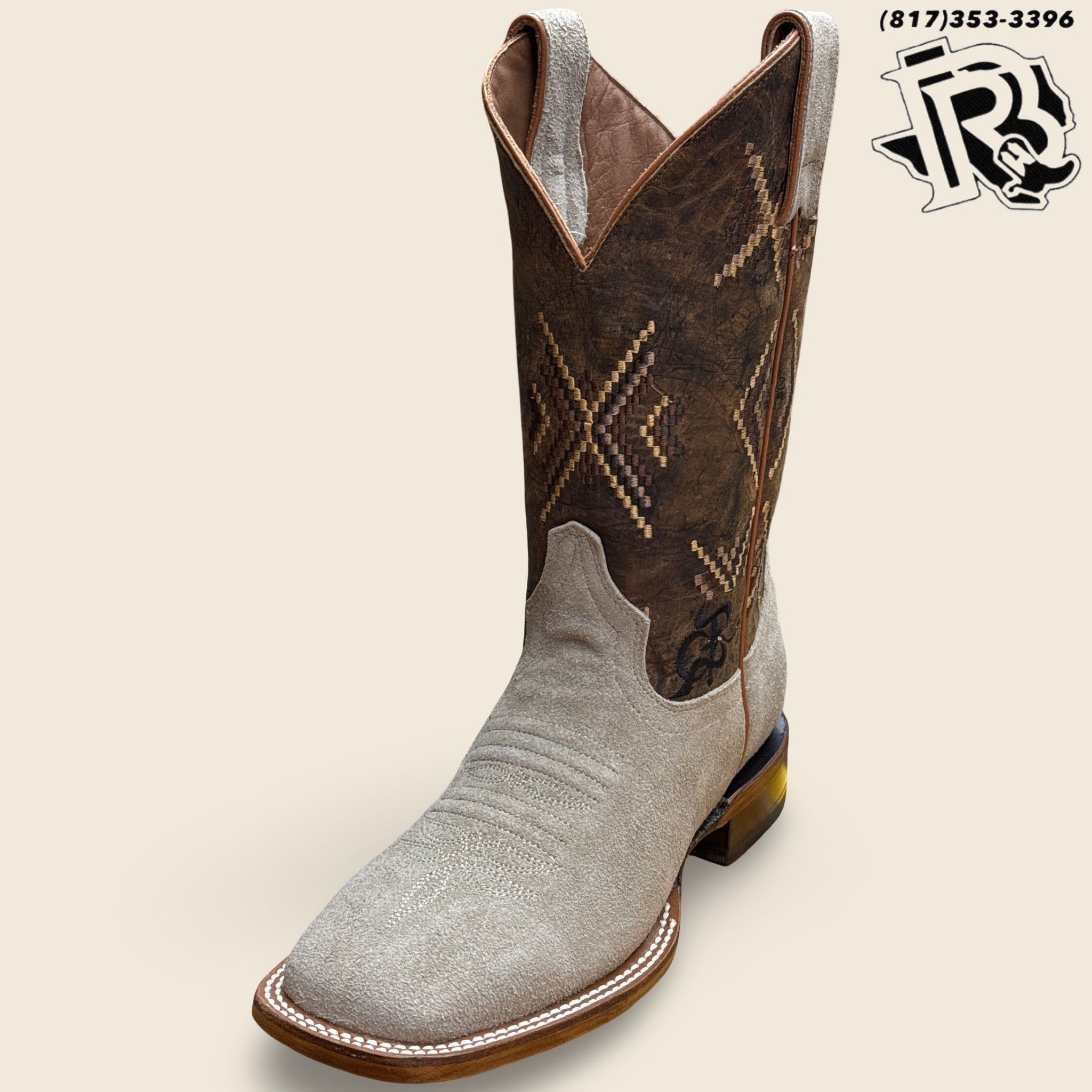‘’OLIVER’’ AMERICAN PRO BULL BONE  ROUGH OUT  BOOTS |THR217