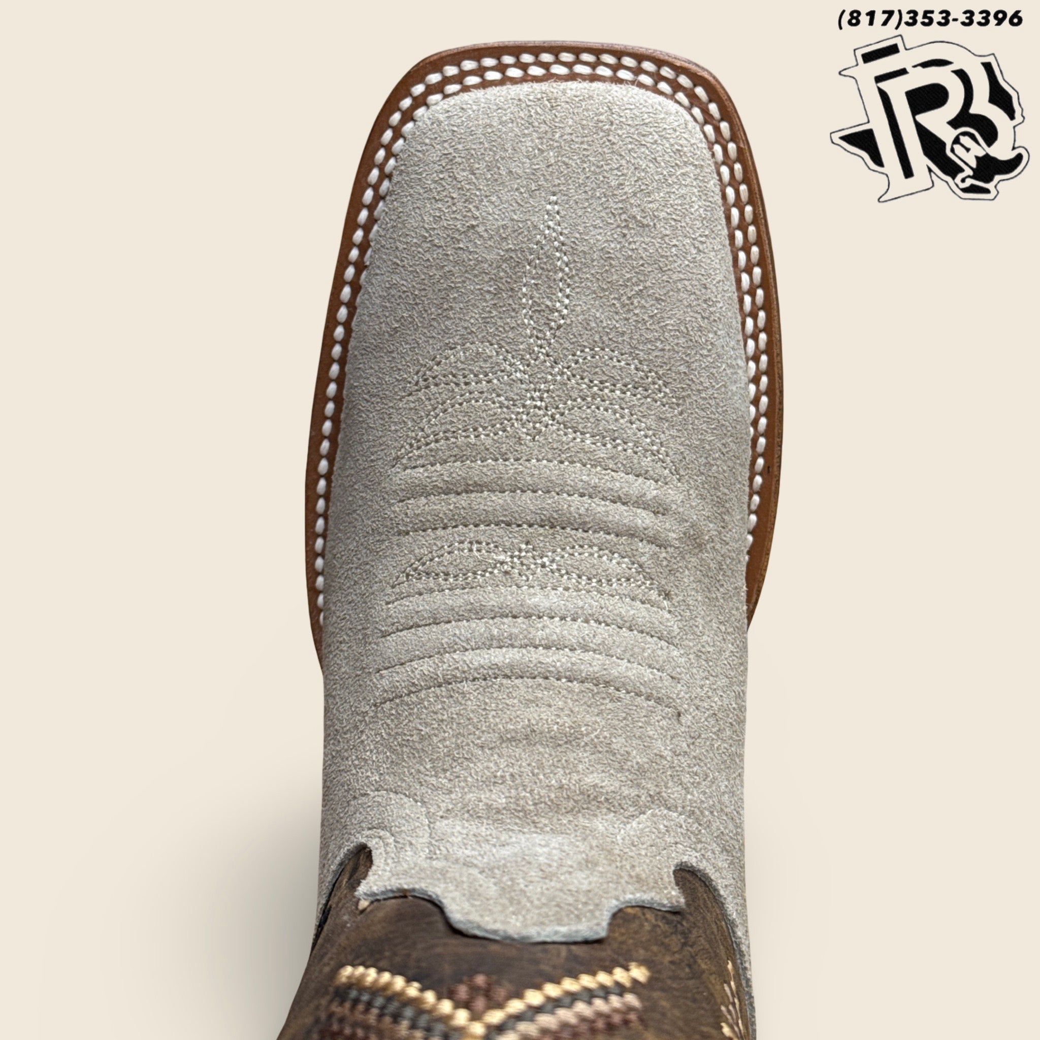 ‘’OLIVER’’ AMERICAN PRO BULL BONE  ROUGH OUT  BOOTS |THR217