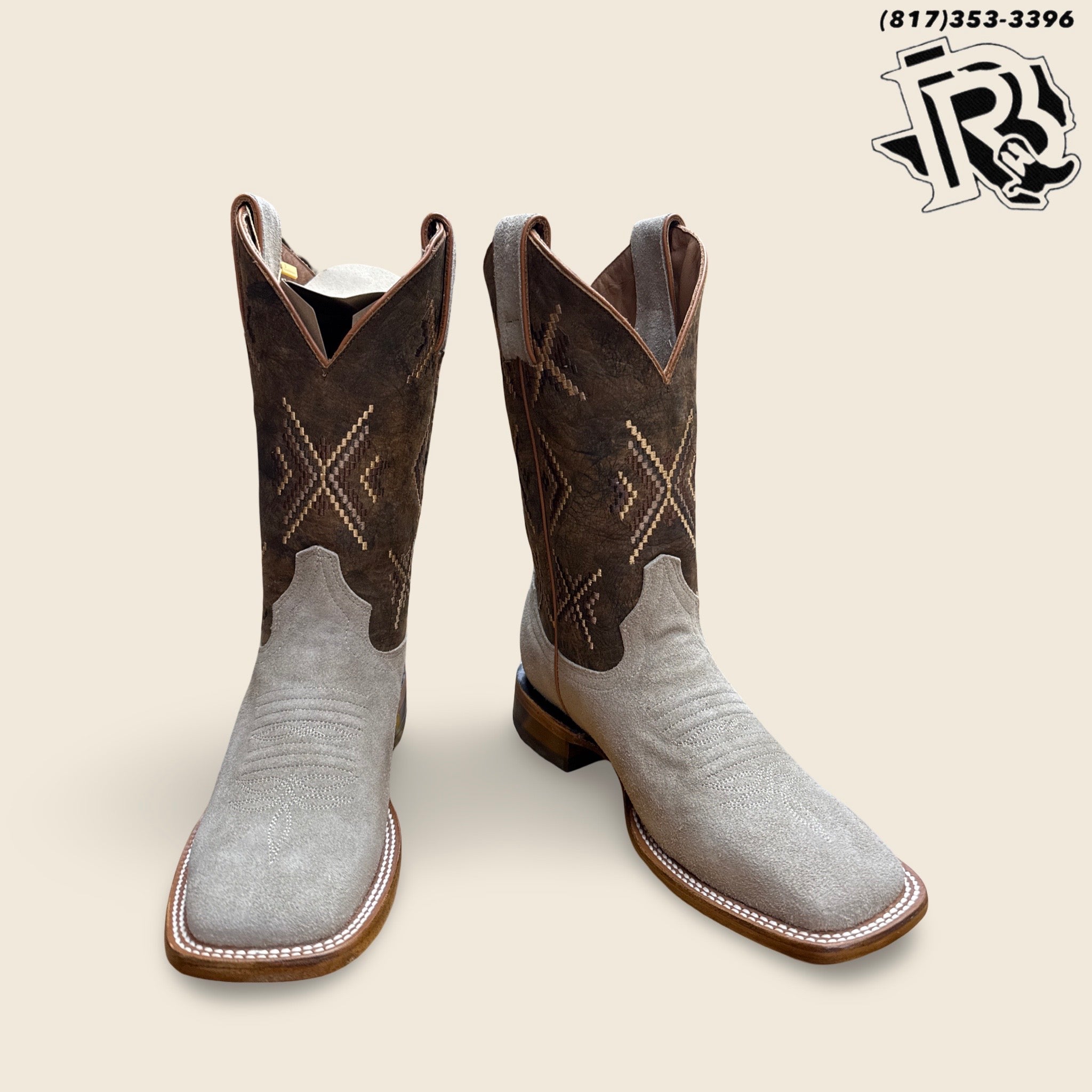 ‘’OLIVER’’ AMERICAN PRO BULL BONE  ROUGH OUT  BOOTS |THR217