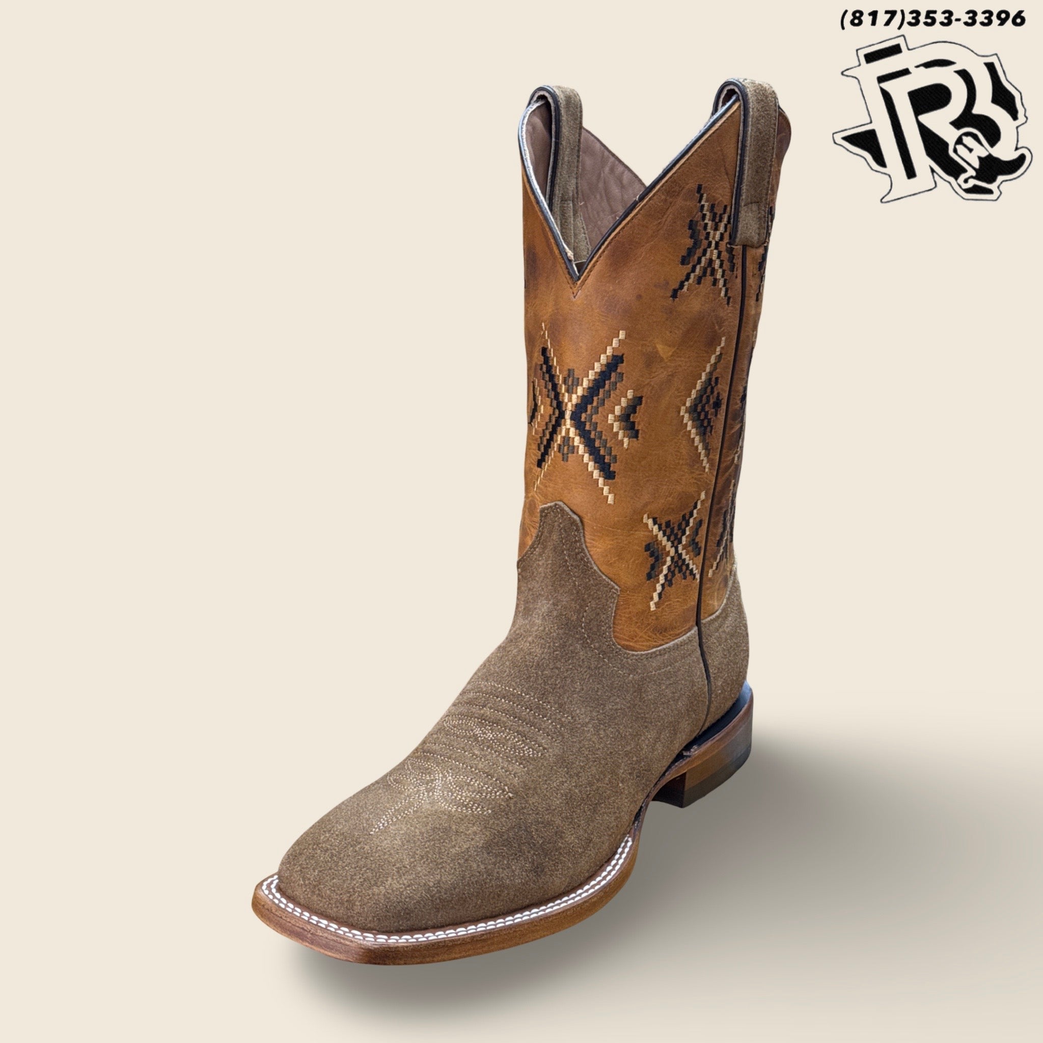 ‘’OWEN’’ AMERICAN PRO BULL CAMEL ROUGH OUT  BOOTS |THR219