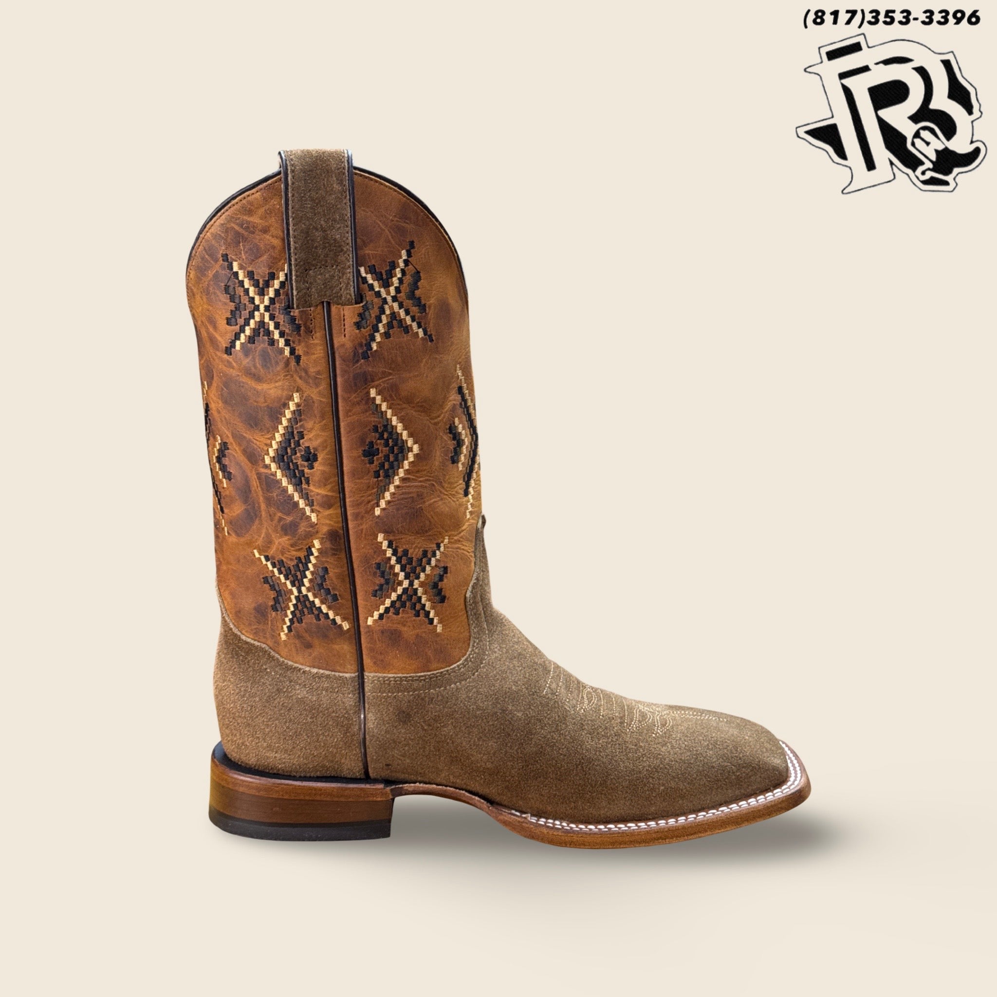 ‘’OWEN’’ AMERICAN PRO BULL CAMEL ROUGH OUT  BOOTS |THR219