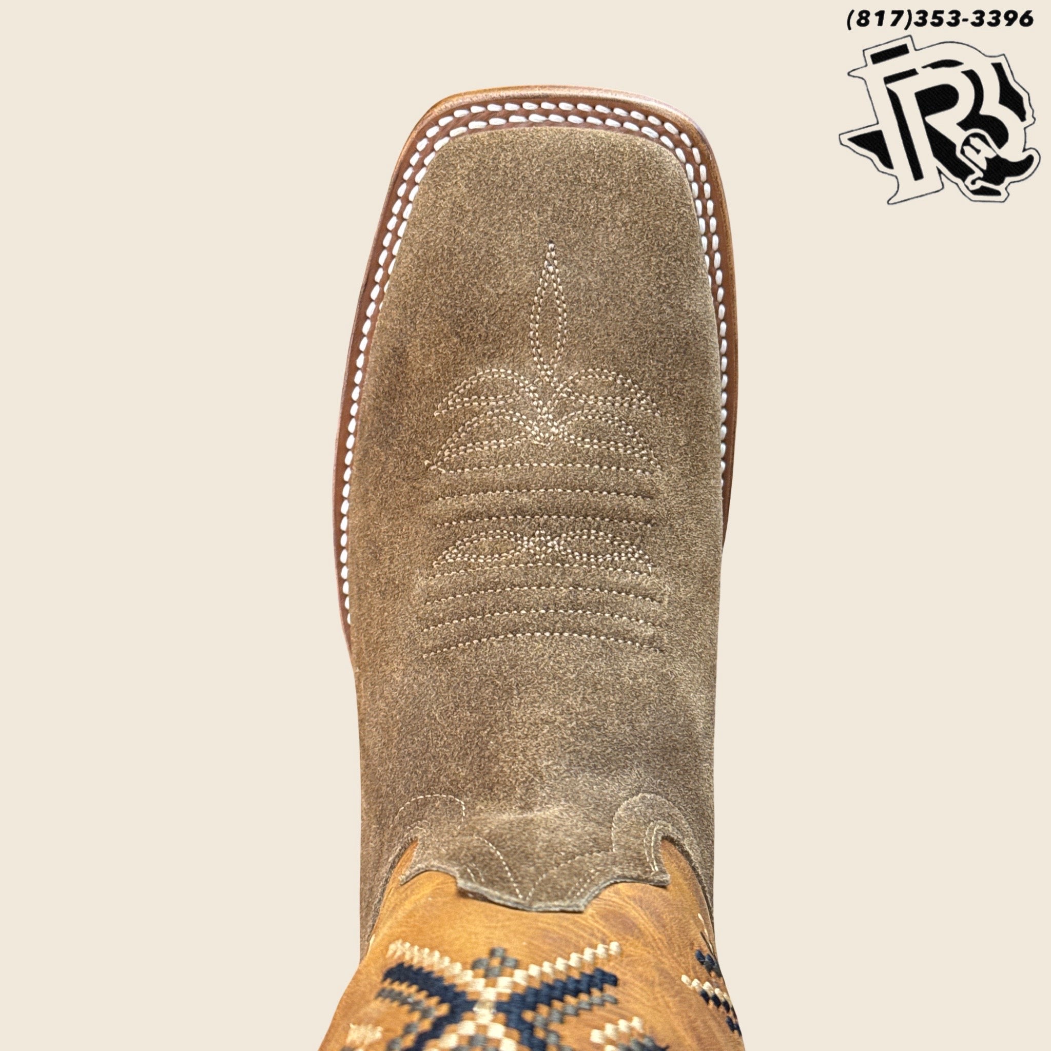 ‘’OWEN’’ AMERICAN PRO BULL CAMEL ROUGH OUT  BOOTS |THR219