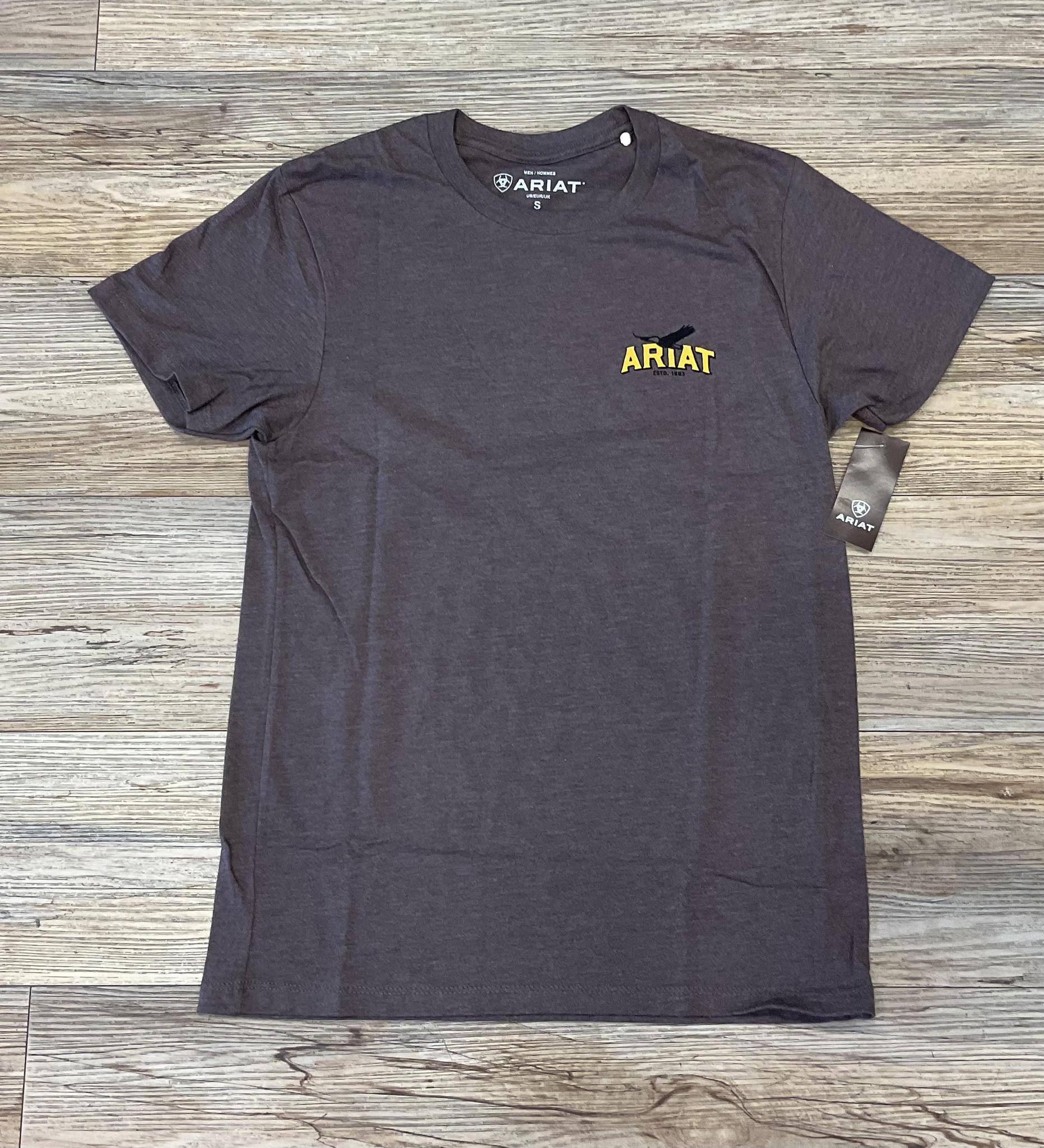 Mens ariat bison sketch shield t-shirt | 10051750