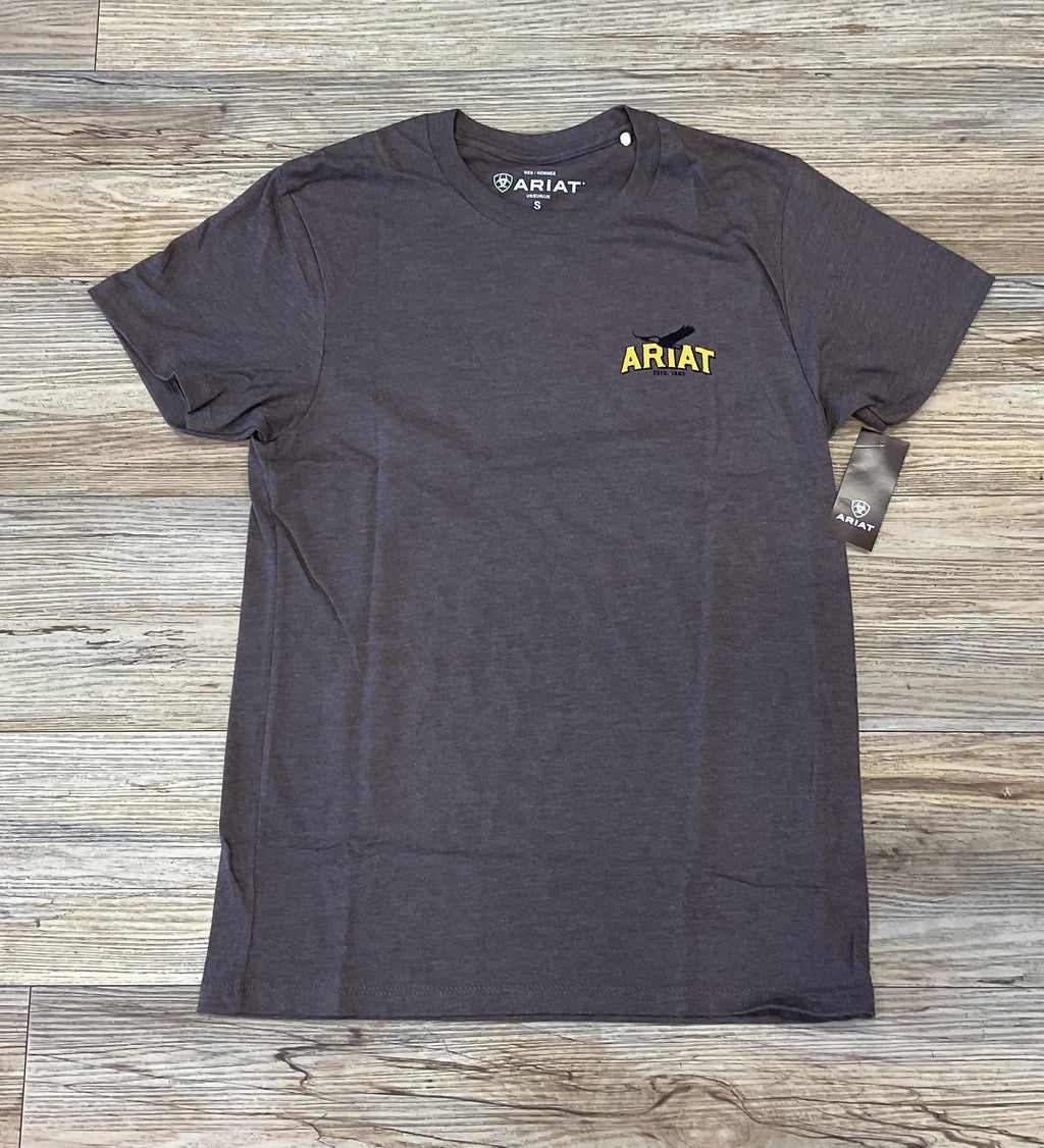 Mens ariat bison sketch shield t-shirt | 10051750