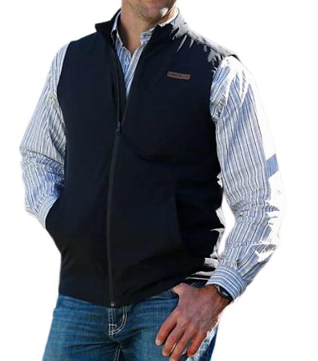 Cinch Men's Solid Black Canvas Zip Vest |MWV1927001