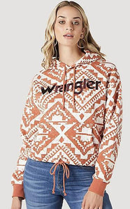 WOMEN'S WRANGLER BOLD LOGO CINCHED HOODIE IN GINGER SPICE|112335652