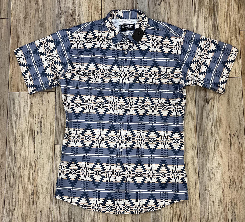 SOL HOOEY MEN’S SHIRT BLUE AZTEC PRINT | HT1861AZST