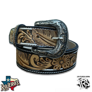 “ WADE “ | IRON SPUR ™️ WESTERN MEN’S TOOLED LEATHER BELT
