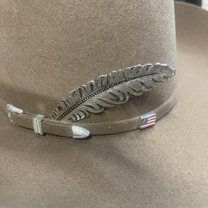 SILVER FEATHER FOR COWBOY HAT