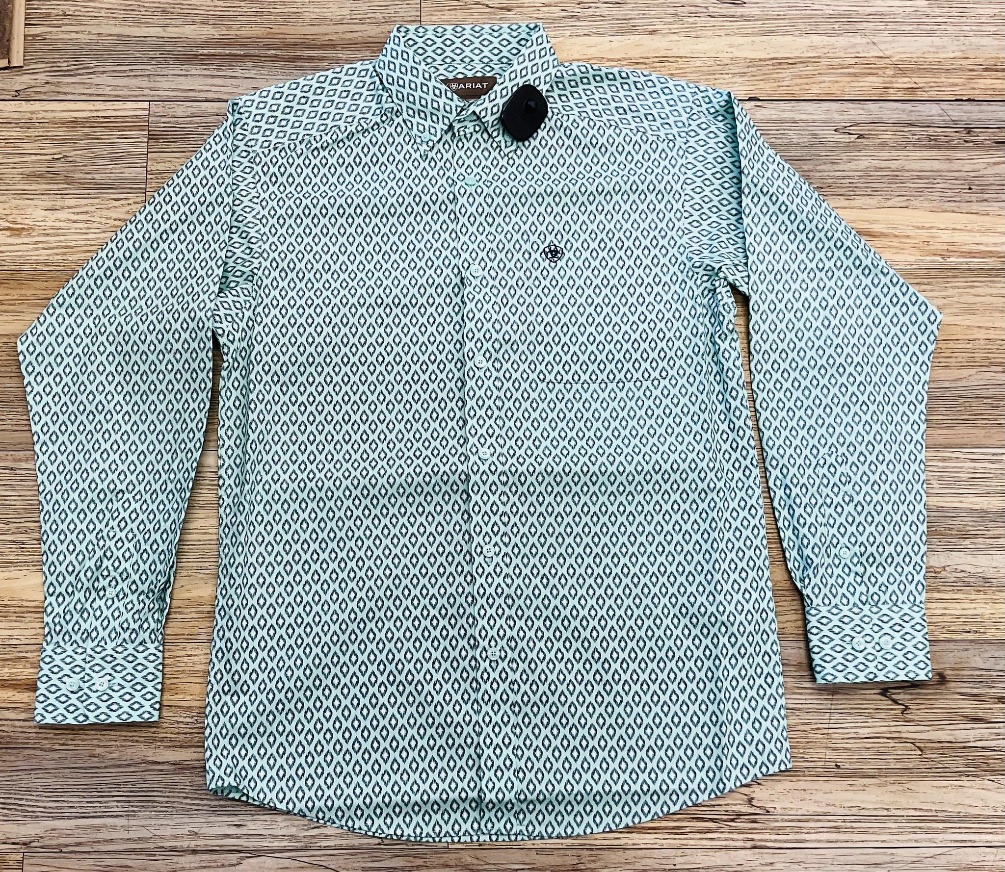 MEN’S ARIAT CANYON LONG SLEEVE MINT SHIRT |10054673