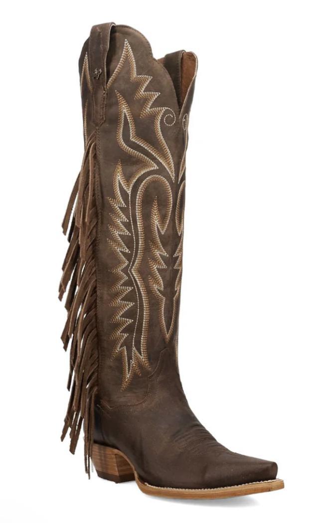 Dan Post Women's Prairie Dancer Brown Leather Snip Toe Boot| DP7103