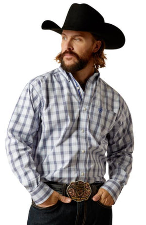 MENS ARIAT PRO RIVER LONG SLEEVE LIGHT BLUE SHIRT | 10052328
