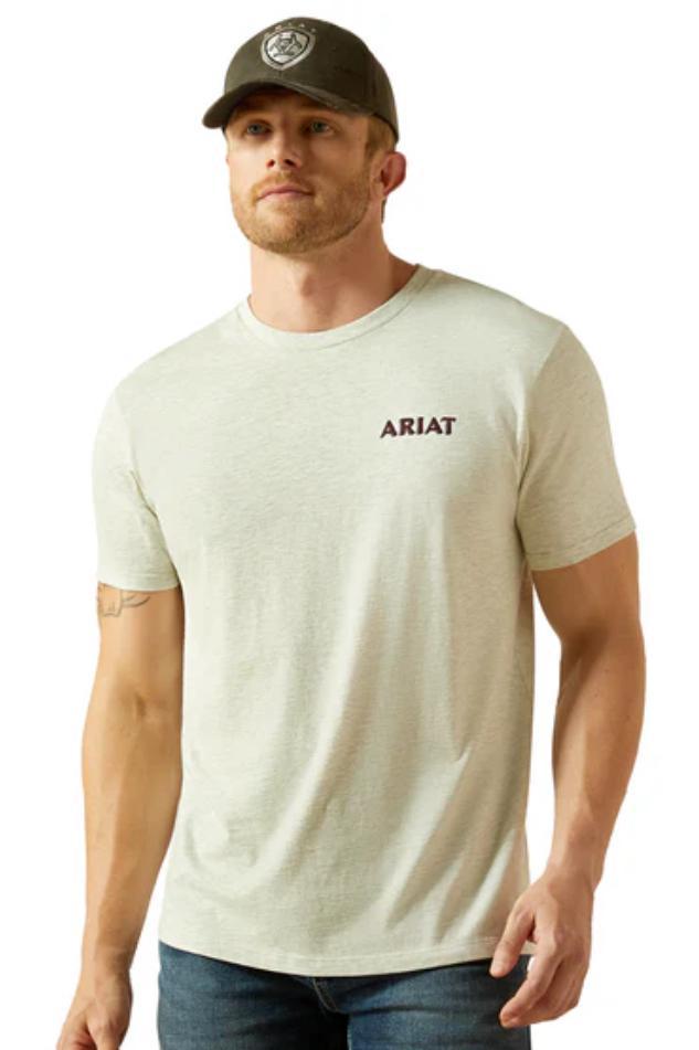 Ariat Men's Straight Shooter Short Sleeve T-Shirt - Oatmeal Heather| 10062412