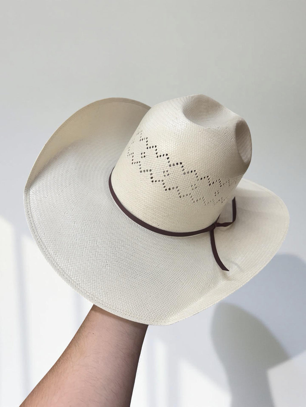 “ Kenny “ | IRON SPUR ™️ STRAW HAT OPEN CROWN 6 INCH CROWN 4 1/4 BRIM #2