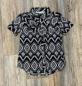 BOYS AZTEC PRINTED TEK SHORT SLEEVE BLACK SHIRT |BBN3S05500