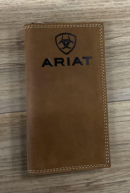Ariat® Men's Tan Embossed Logo Checkbook/ Rodeo Wallet  | A3548044