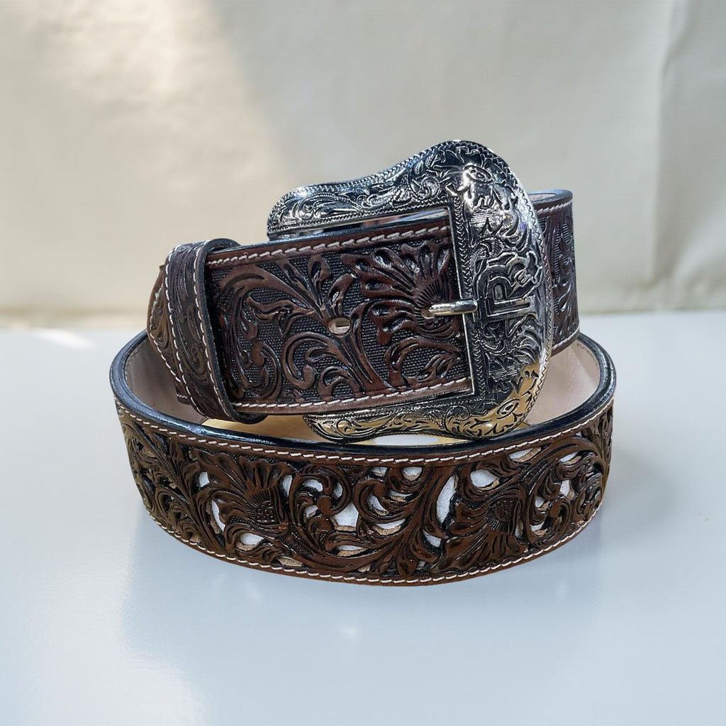 “ LIAM “ | MEN WESTERN BELT IRON SPUR HANDMADE 2 INCH WIDE
