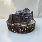 “ LIAM “ | MEN WESTERN BELT IRON SPUR HANDMADE 2 INCH WIDE