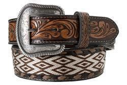 NOCONA Men's Diamond Emb. Belt Brown | N210010202