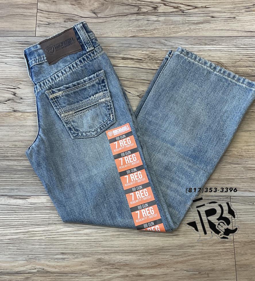 Boys straight raised bootcut light vintage jeans | BB0BD02501