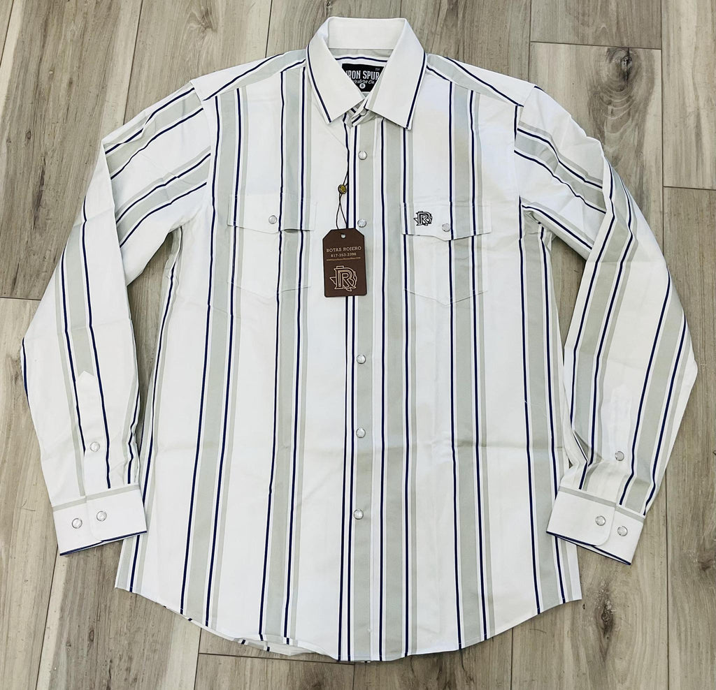 ‘’ THE DAWSON’’ MEN’S WHITE STRIPE WESTERN LONG SLEEVE SHIRT