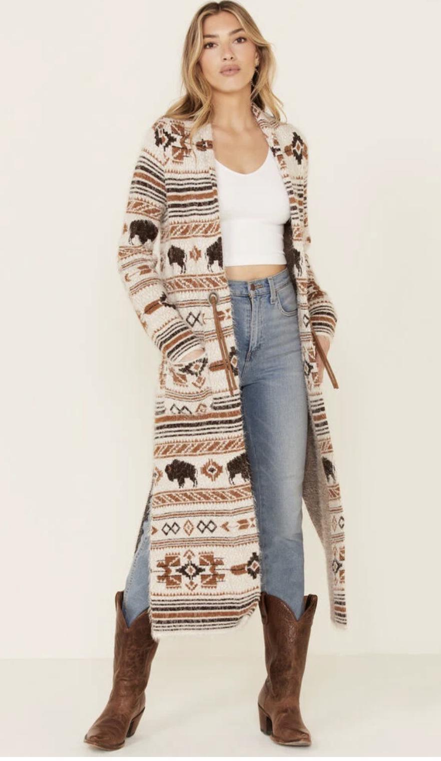 Women's Cinch Cream Duster Jacket (CWJ308002) Botas Rojero