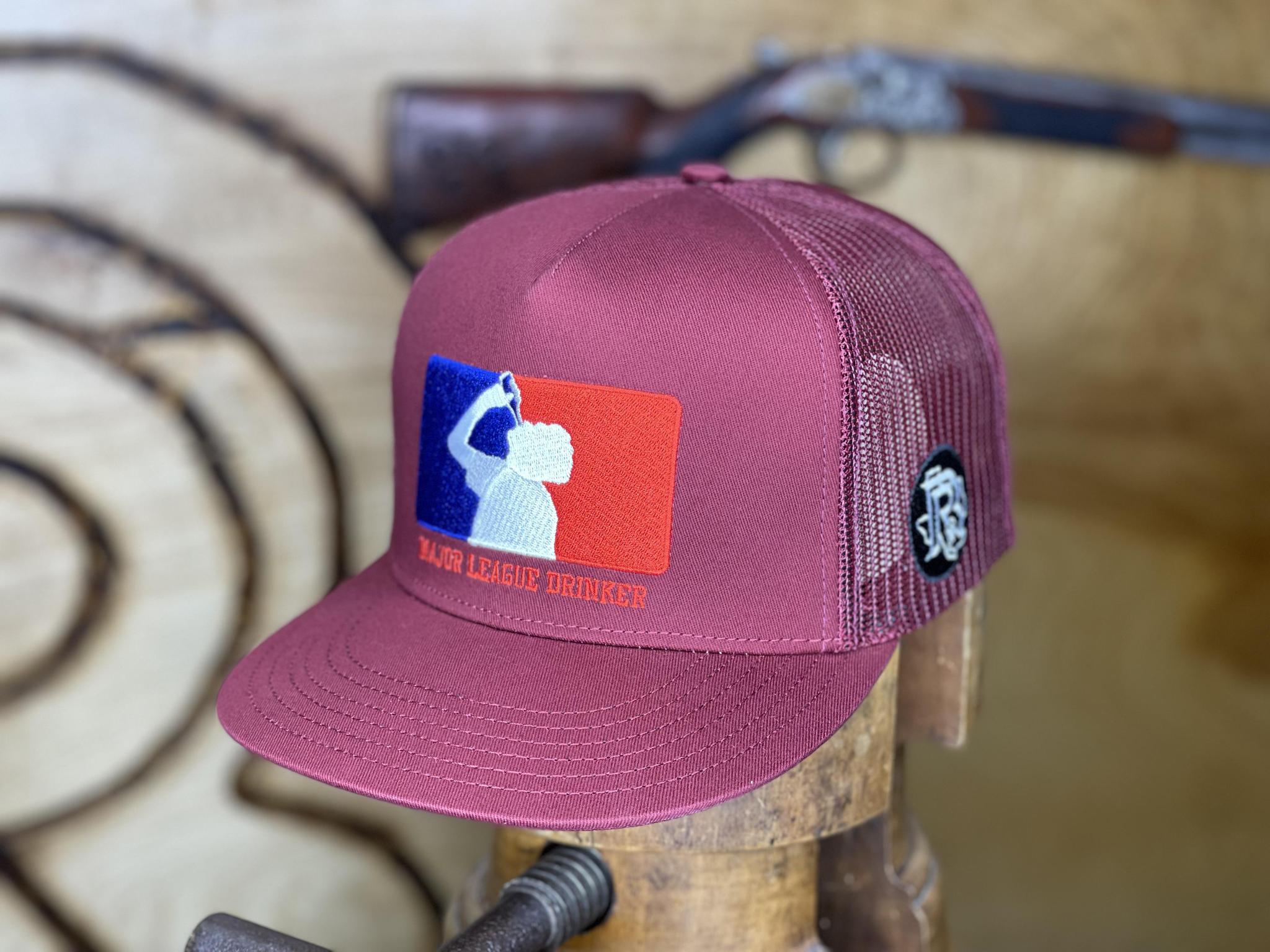 ‘’CAIN’’ |MAJOR LEAGUE DRINKER  BURGUNDY TRUCKER CAP