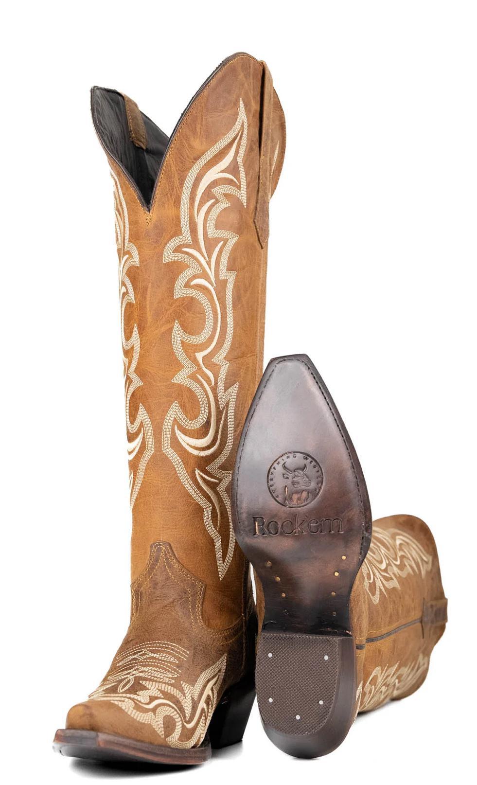 ‘’JENNY’’  TALL WIDE CALF CEDRO CAMEL BOOTS