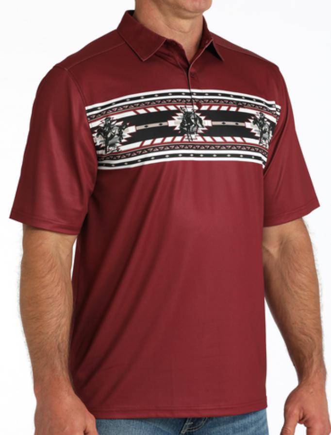 Cinch Mens Burgundy ARENAFLEX Polo |MTK1863050