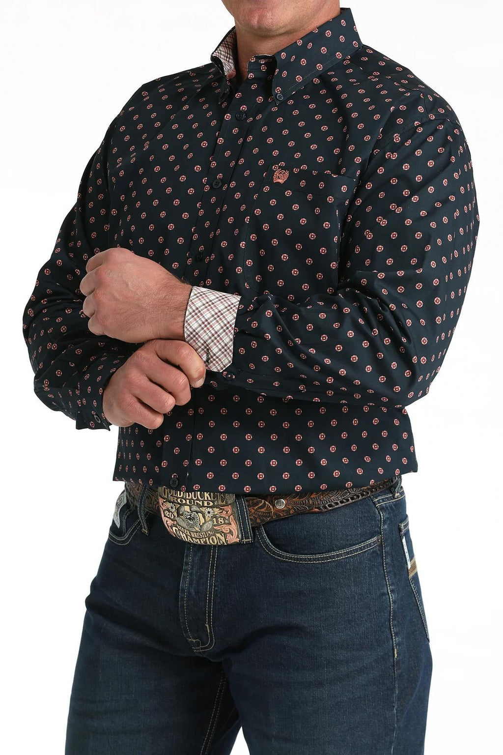 Men's Cinch Long Sleeve Patterned Button Up Shirt |MTW1106018