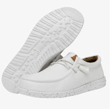 Load image into Gallery viewer, Hey Dude White Wally Washed Canvas Men&#39;s Casual Shoes |40296-100