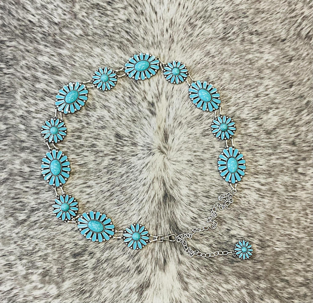 ‘’MILA’’   TORQUOISE CONCHO BELT