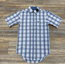 Load image into Gallery viewer, MENS ROCK &amp; ROLL SHORT SLEEVE PLAID SNAP BABBY BLUE SHIRT | PMN3S03314