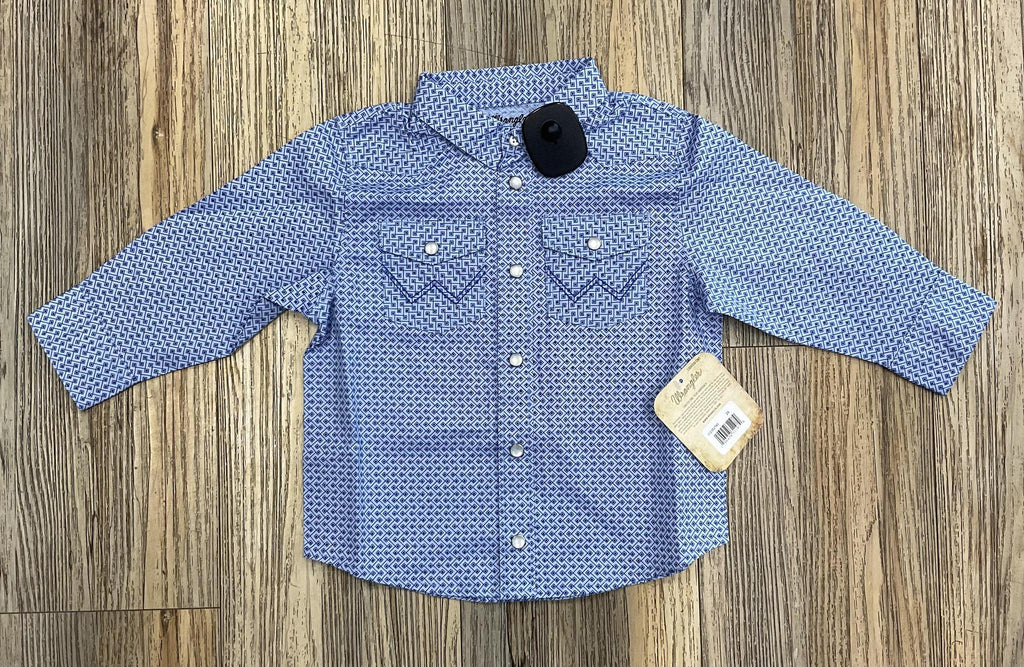 BABY AND TODDLER BLUE LONG SLEEVE SHIRT | 112352740
