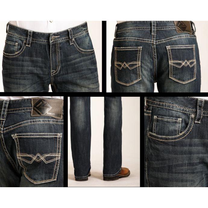 Rock and Roll Cowboy Reflex Pistol Straight Leg Mens Jeans GREEN LABEL