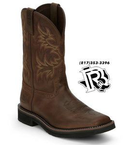 JUSTIN| MENS DRILLER 11" DARK BROWN  WORK BOOT | SE4681