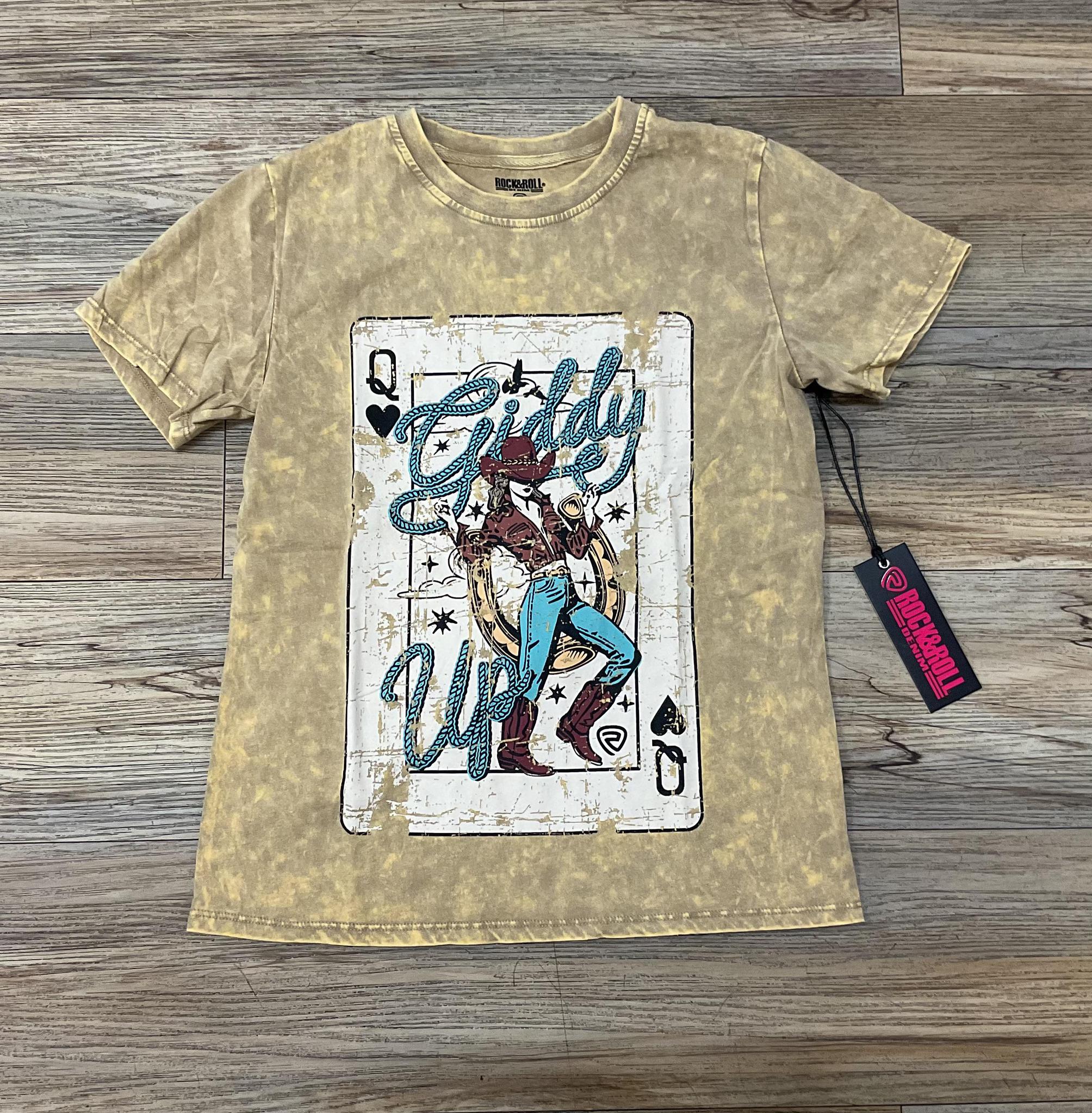 WOMEN ROCK & ROLL KHAKI GRAPHIC TEE | BW21T06451