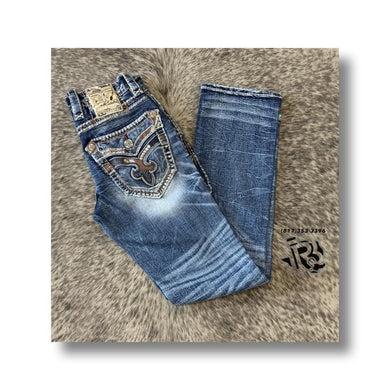 ‘’JONATHAN’’ MENS ROCK REVIVAL BOOT CUT  JEANS