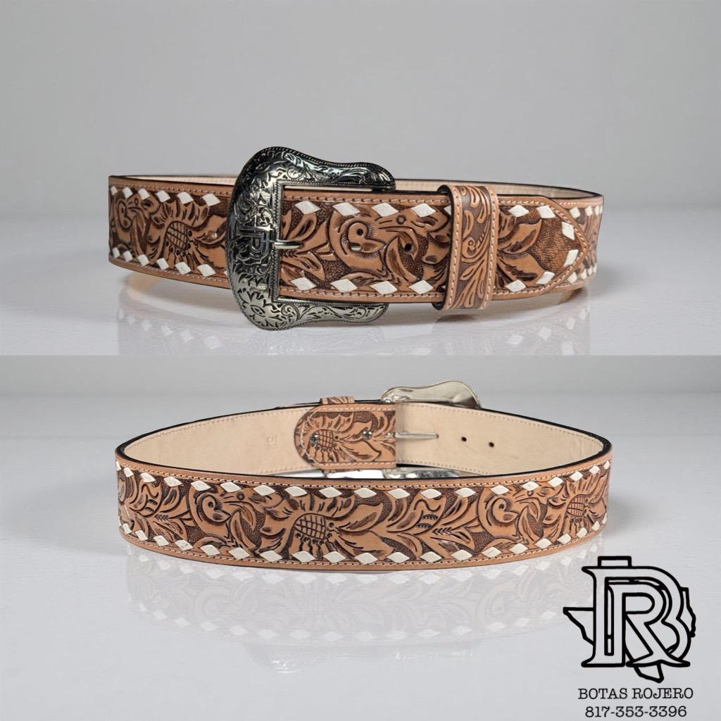 “ ACORN “ | 2 INCH IRON SPUR ™️ WESTERN BELT LEATHER WITH BUCK STITCH