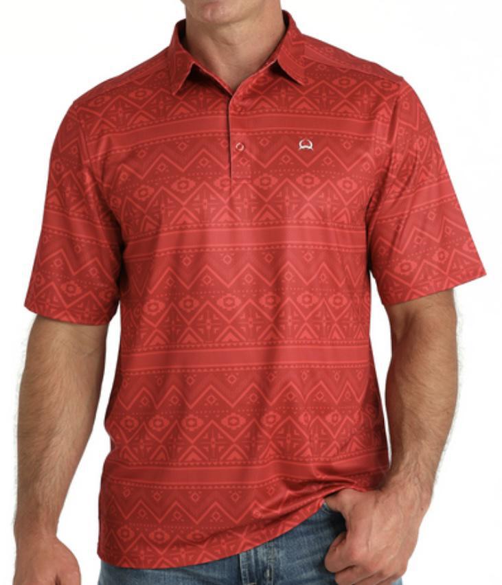 Cinch Mens Red ARENAFLEX Polo | MTK1865035
