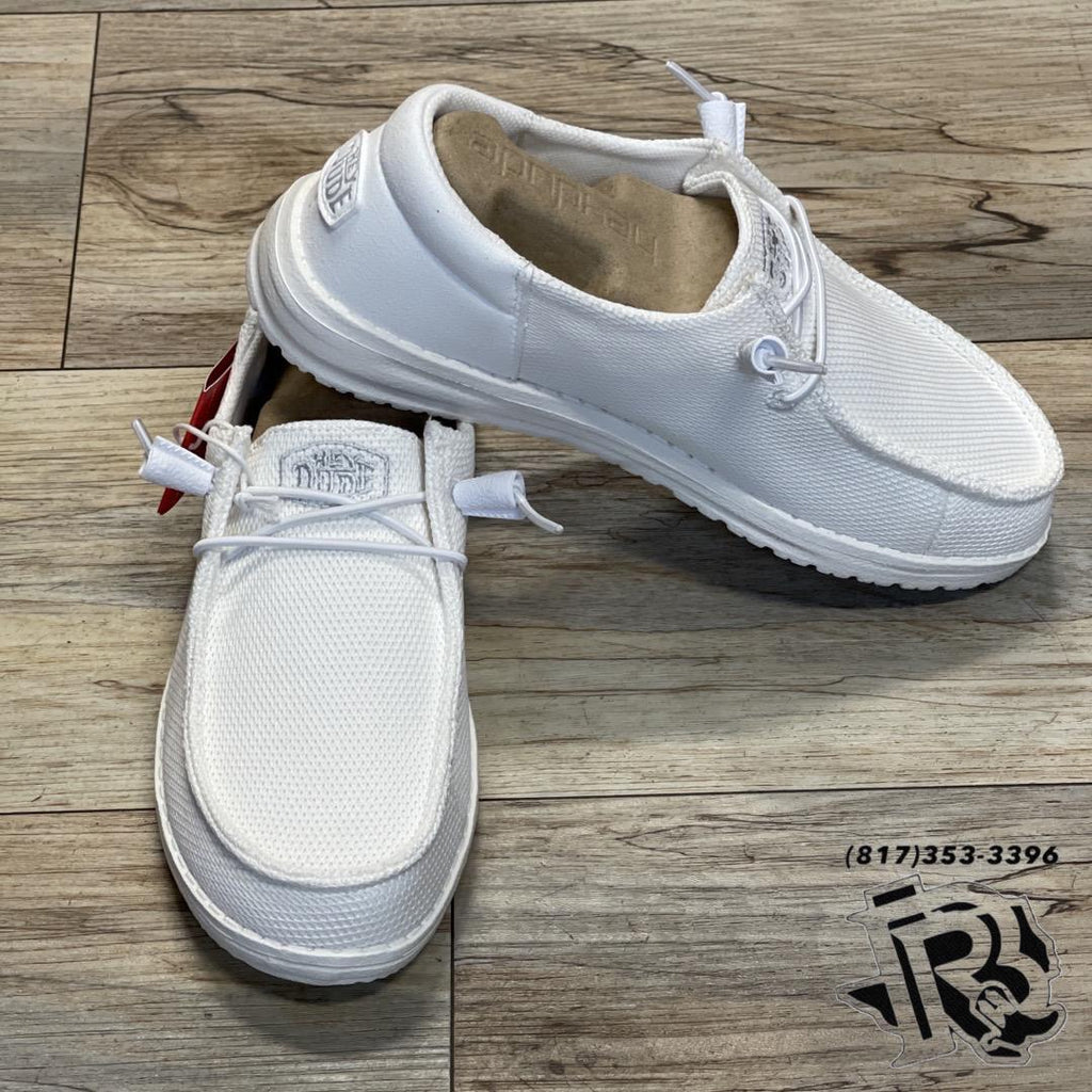 “ WENDY “ | WOMEN HEY DUDE STRETCH SLIP ON SHOE LIGHT WHITE  40065-100