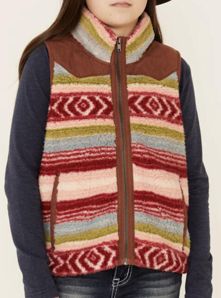 GIRLS CRUEL SHERPA VEST MULTI (CWV8410002)