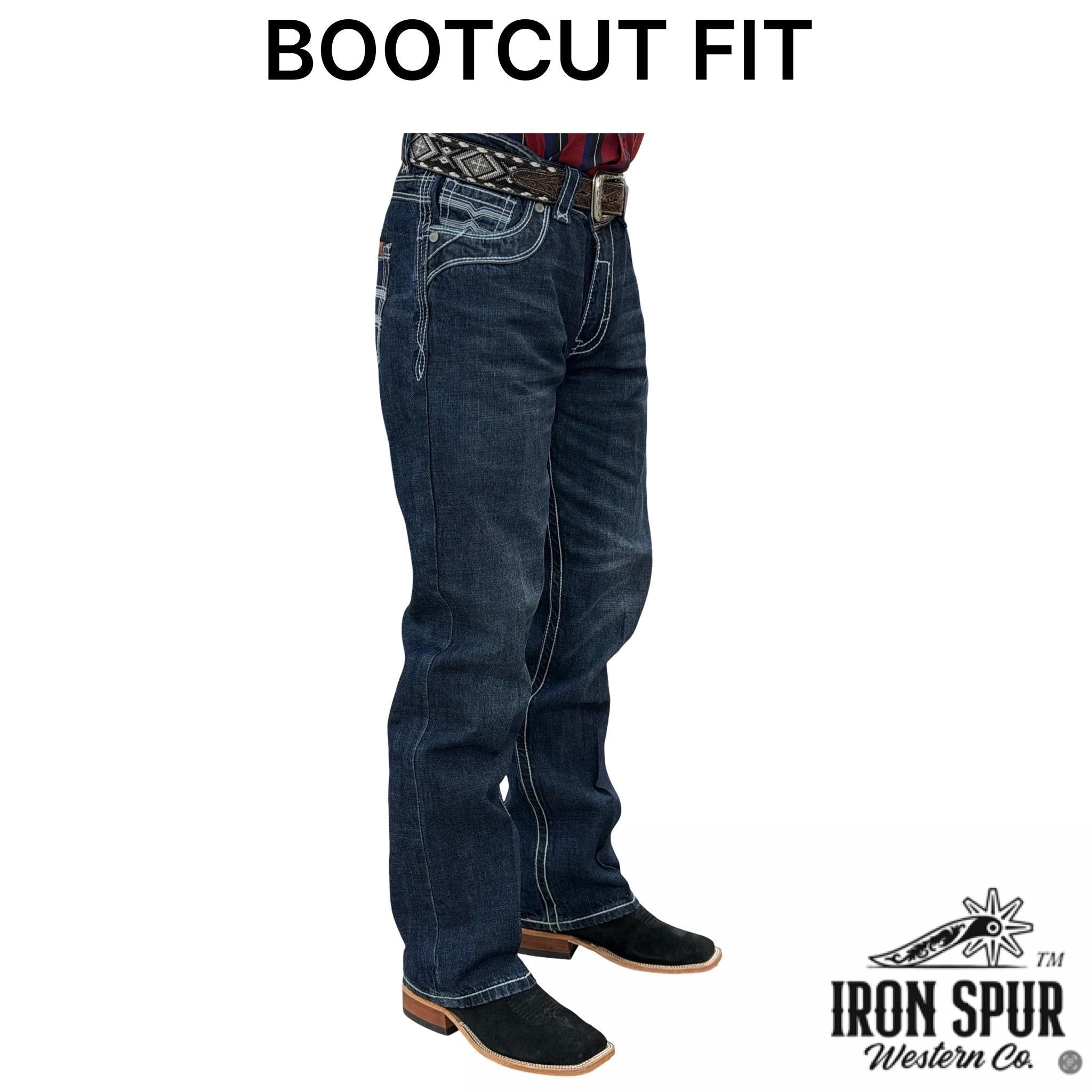 04 | BOOTCUT IRON SPUR DARK BLUE WESTERN MEN JEAN – Botas Rojero