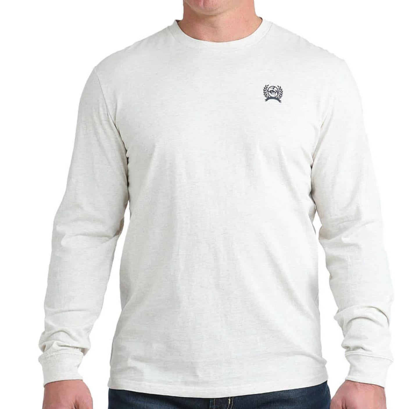Cinch Men's Long Sleeve  Cream Tee Shirt |MTK1721022