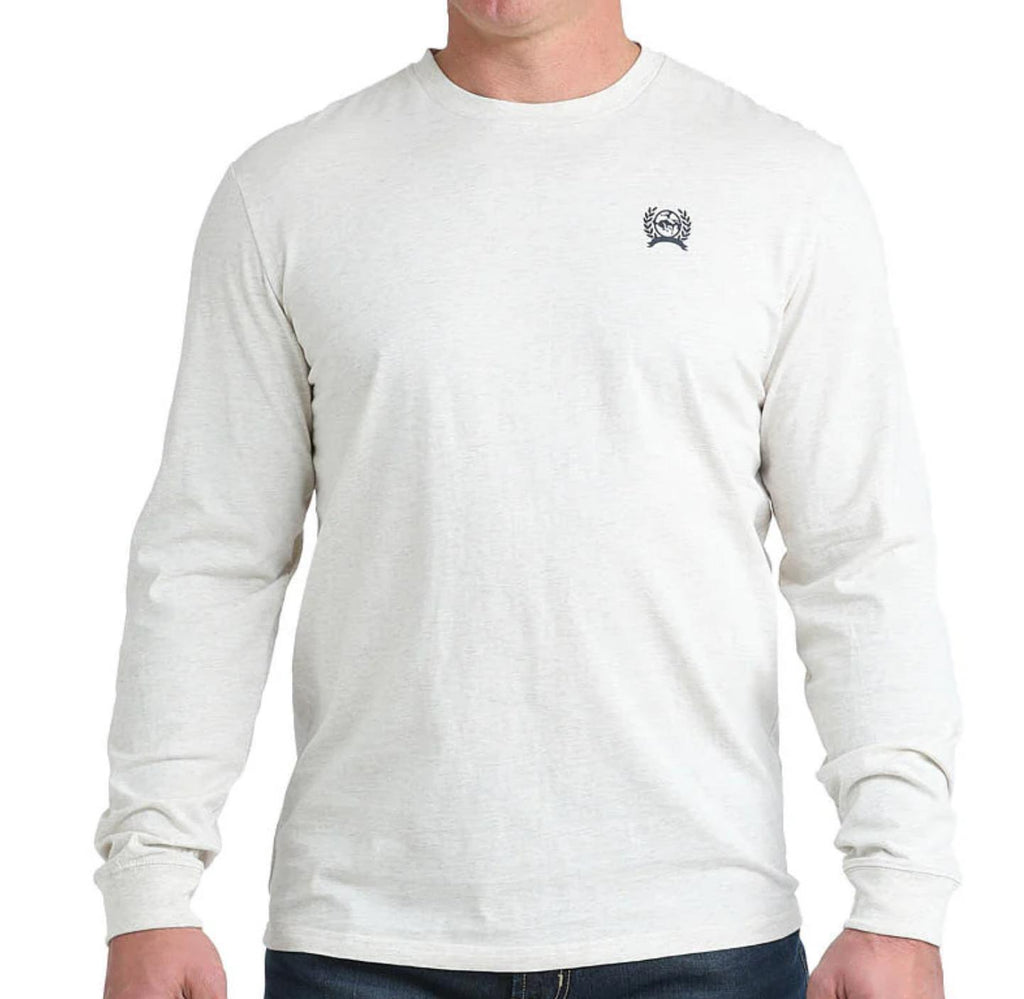 Cinch Men's Long Sleeve  Cream Tee Shirt |MTK1721022