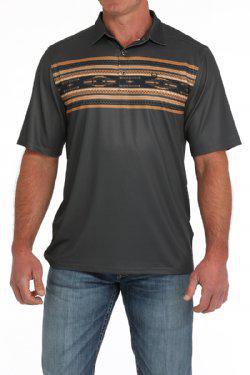 MEN’S CINCH ARENAFLEX GRAY POLO |MTK1863041