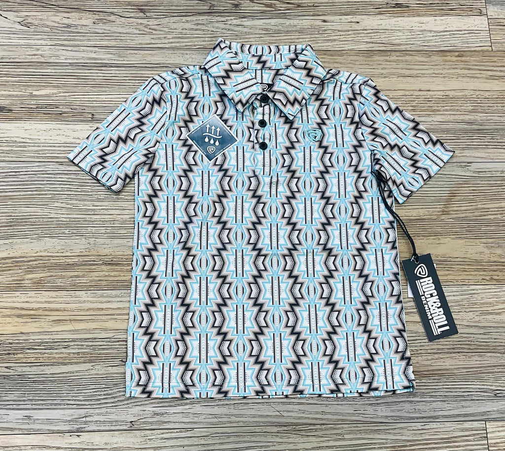 Boys Rock & Roll RR printed Aztec Polo Taupe | BB51T03967