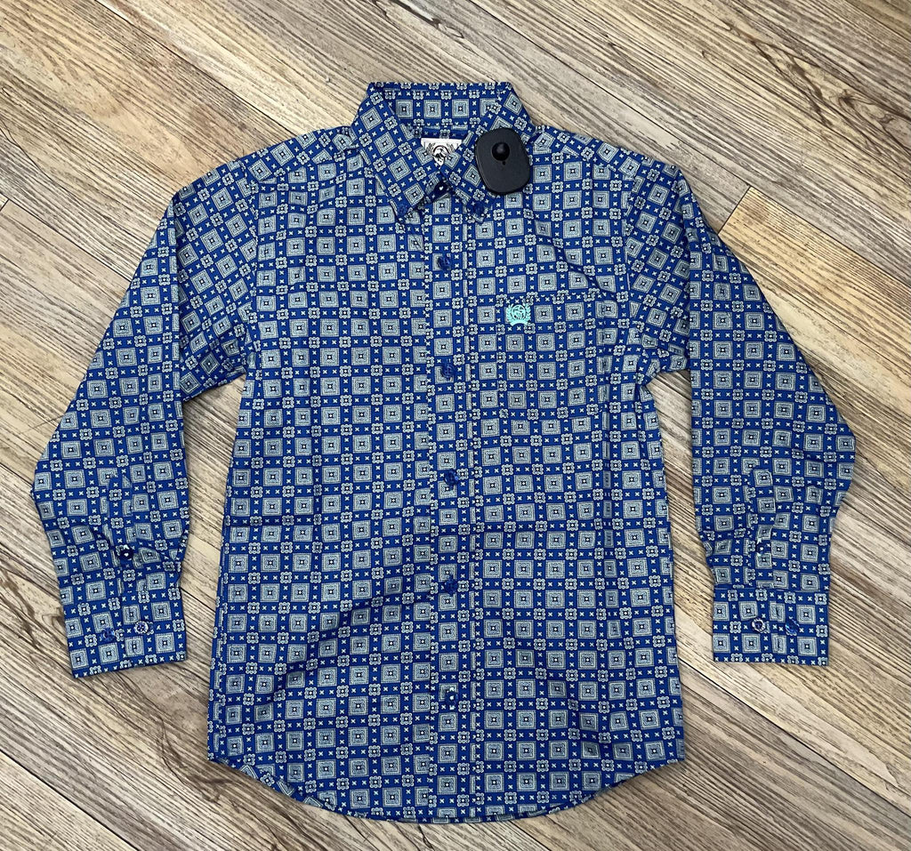Cinch Boys Royal Long Sleeve Shirt | MTW7060385