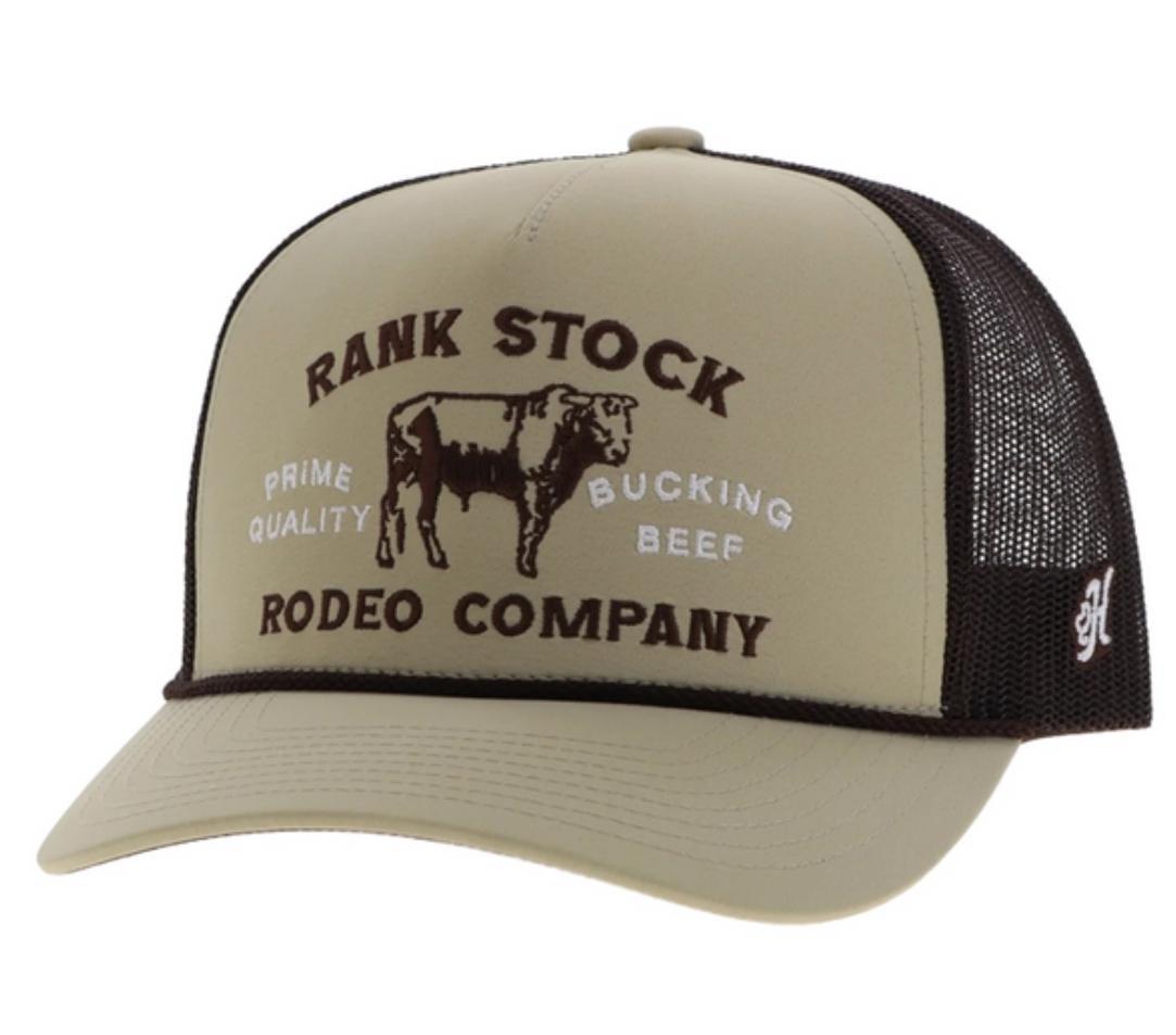 ‘’ALEXANDER’’ HOOEY RANK STOCK TAN/BROWN 5 PANEL TRUCKER WITH BROWN STITCHING CAP| 2562T-TNBR