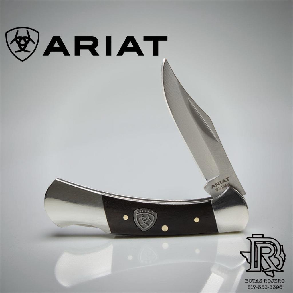 ARIAT FOLDING 3" SMOOTH BLACK - ACC KNIVES - A710011101-M